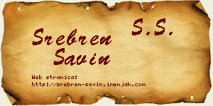 Srebren Savin vizit kartica